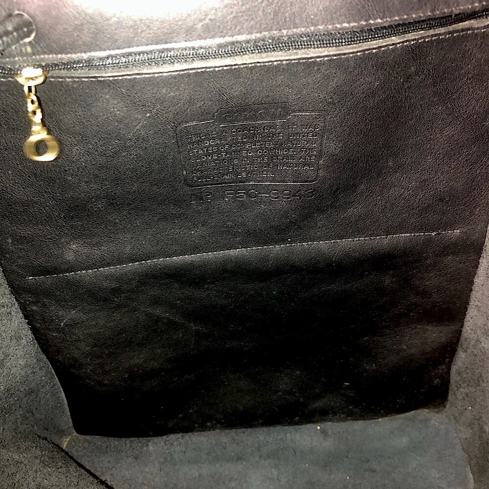 Vintage COACH Black Leather Weekend Backpack Rucksack Large Daypack 9943 USA COA - Picture 12 of 17